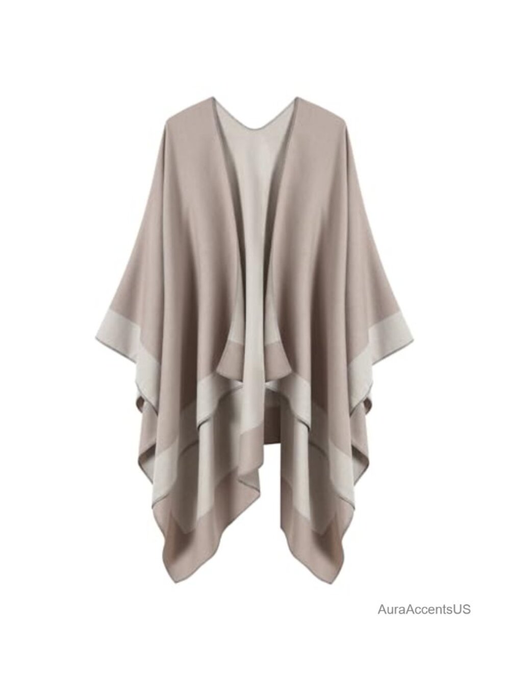 Bamboo Viscose Reversible Shawl Wrap Poncho Cape Open Front Cardigan